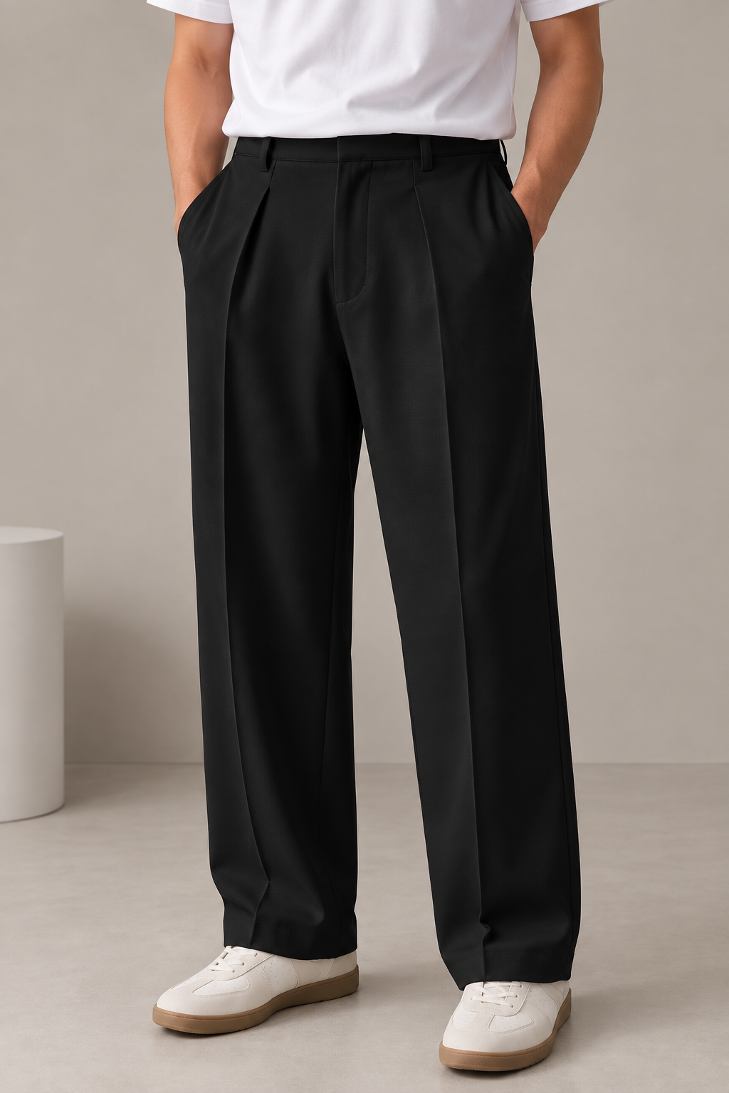 Black korean baggy trouser