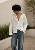 Crop shirt gauze fabric