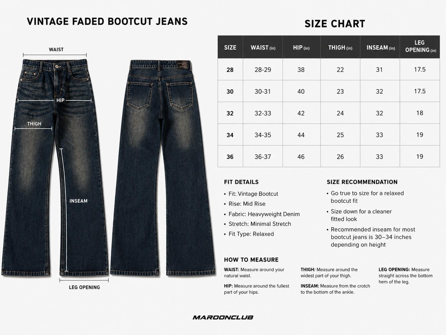 Vintage mud wash bootcut jeans