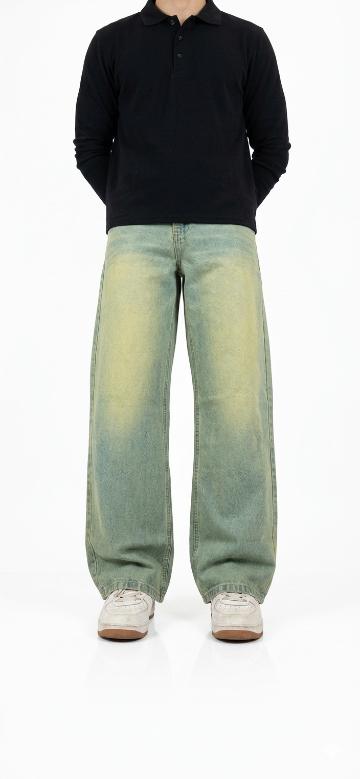 Vintage-Washed Wide-Leg Cloud Fade – Relaxed Fit