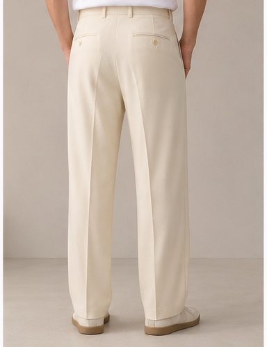 Beige korean pleated trouser