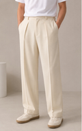 Beige korean pleated trouser
