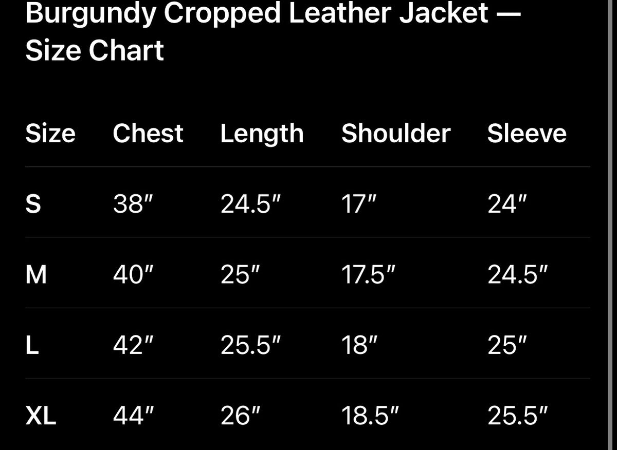 Maroon Club Italian Leather Boxy Fit Jacket — Burgundy