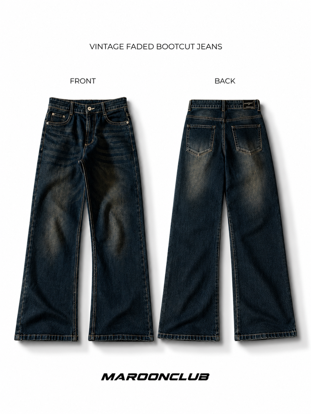 Vintage mud wash bootcut jeans