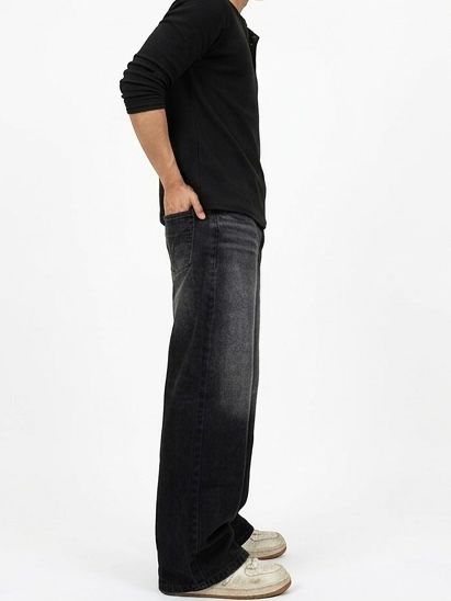 Black wash Denim Acid Fade