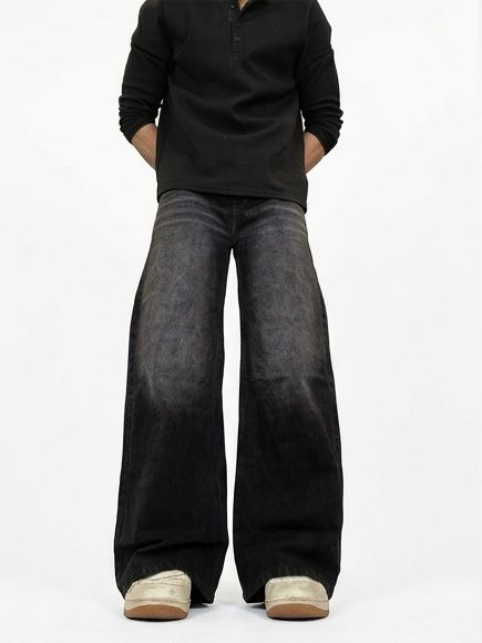 Black wash Denim Acid Fade
